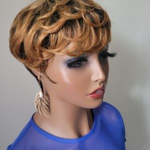 Pixie cut wig human hair